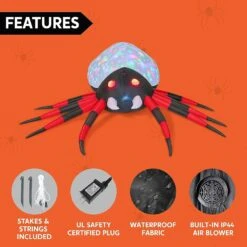Joiedomi 12ft Long LEDs Halloween Inflatable Spider -Halloween Decorations Store 12ftLongLEDsHalloweenInflatableSpider 4