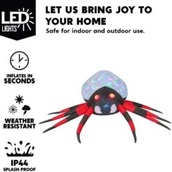 Joiedomi 12ft Long LEDs Halloween Inflatable Spider -Halloween Decorations Store 12ftLongLEDsHalloweenInflatableSpider 6