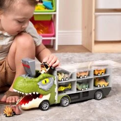 Joiedomi 13Pcs Dinosaur Transport Carrier Truck With Mini Dino Car Set -Halloween Decorations Store 13PcsDinosaurTransportCarrierTruckwithMiniDinoCarSet 5