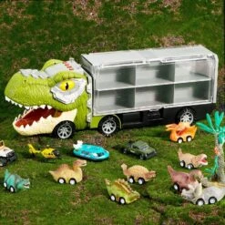 Joiedomi 13Pcs Dinosaur Transport Carrier Truck With Mini Dino Car Set -Halloween Decorations Store 13PcsDinosaurTransportCarrierTruckwithMiniDinoCarSet 8