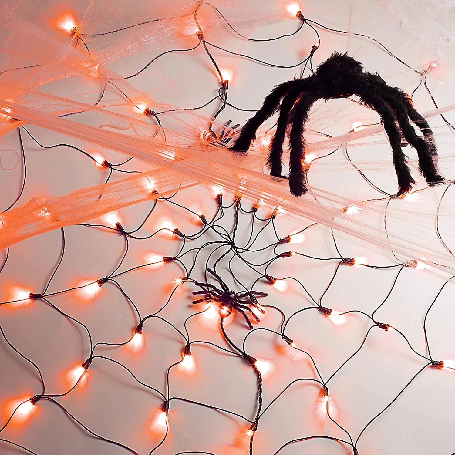 60in Light-up Orange Spider Web - Image 2