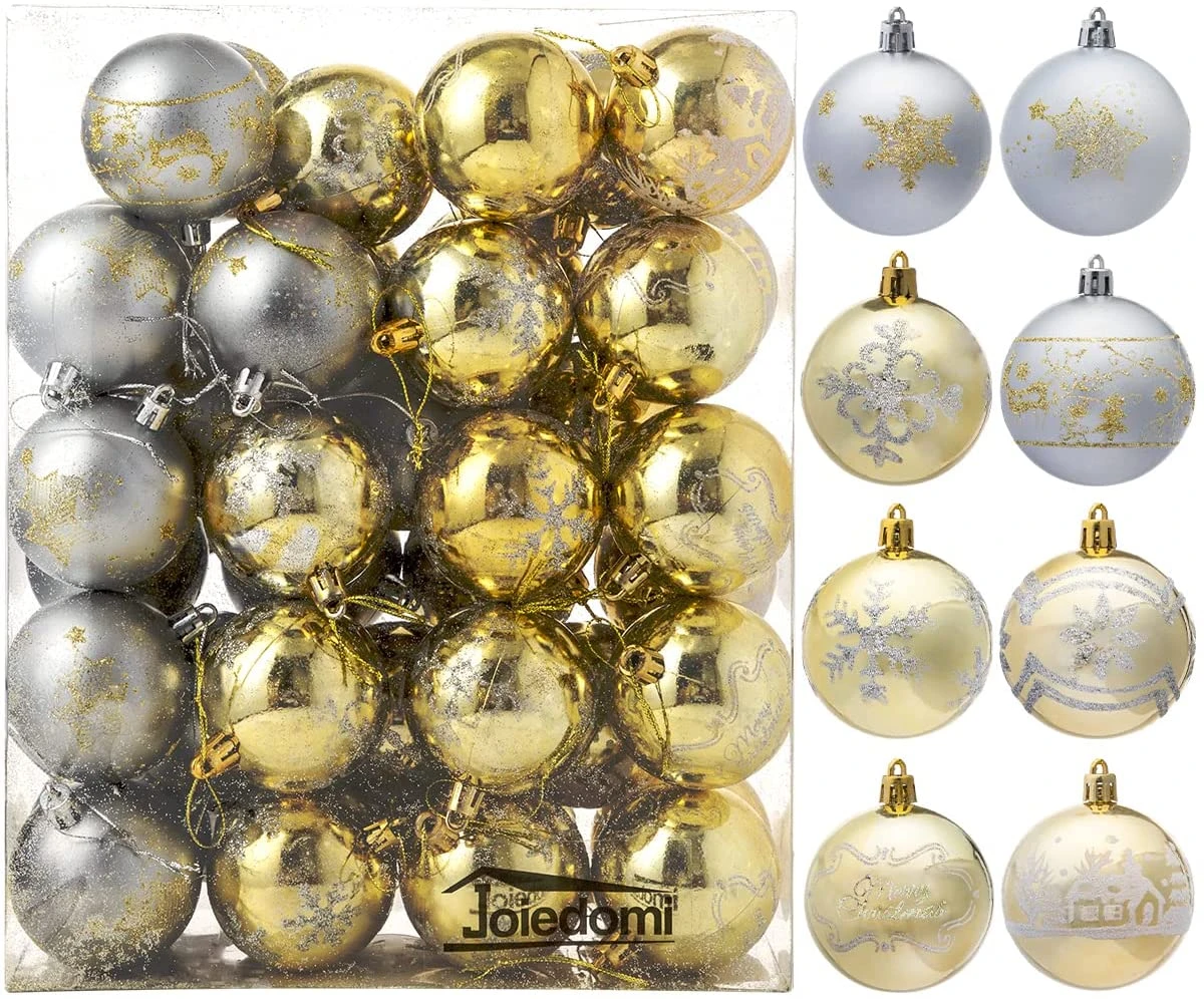 Christmas Ornaments Ball (Gold & Silver), 40 Pcs