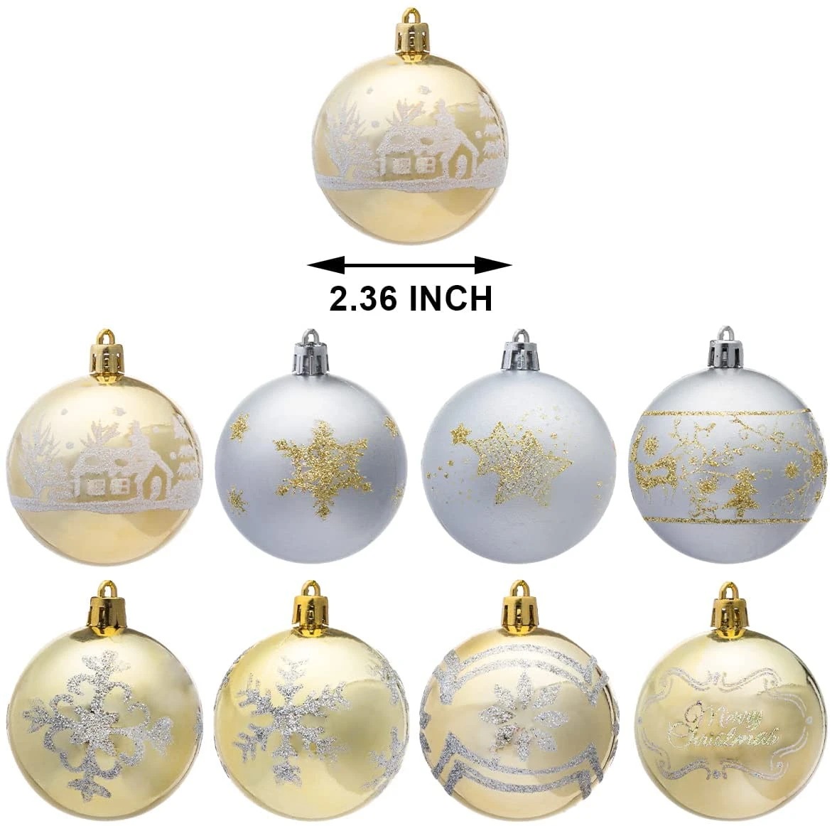 Christmas Ornaments Ball (Gold & Silver), 40 Pcs - Image 3