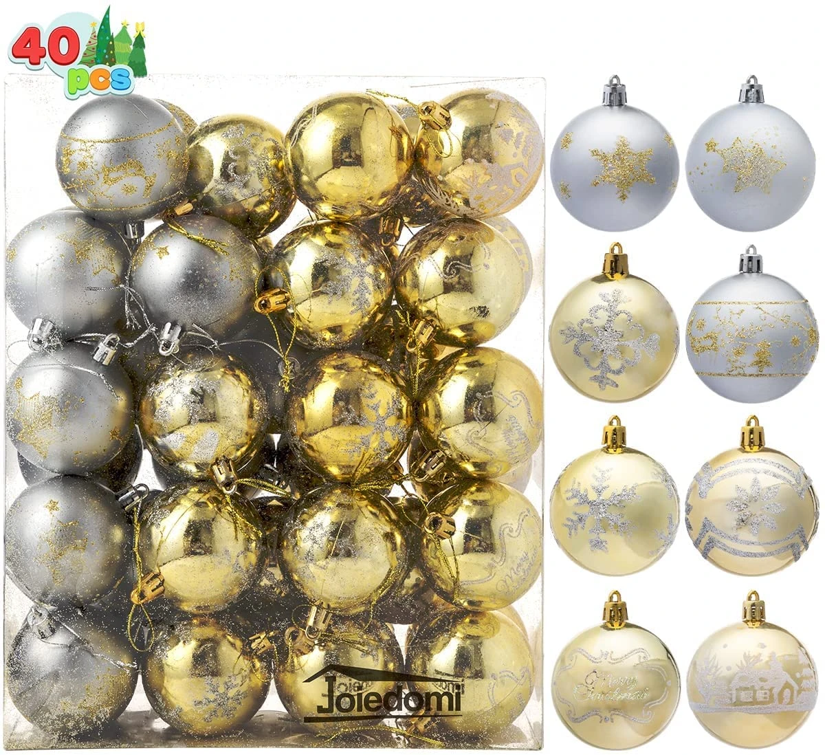 Christmas Ornaments Ball (Gold & Silver), 40 Pcs - Image 7