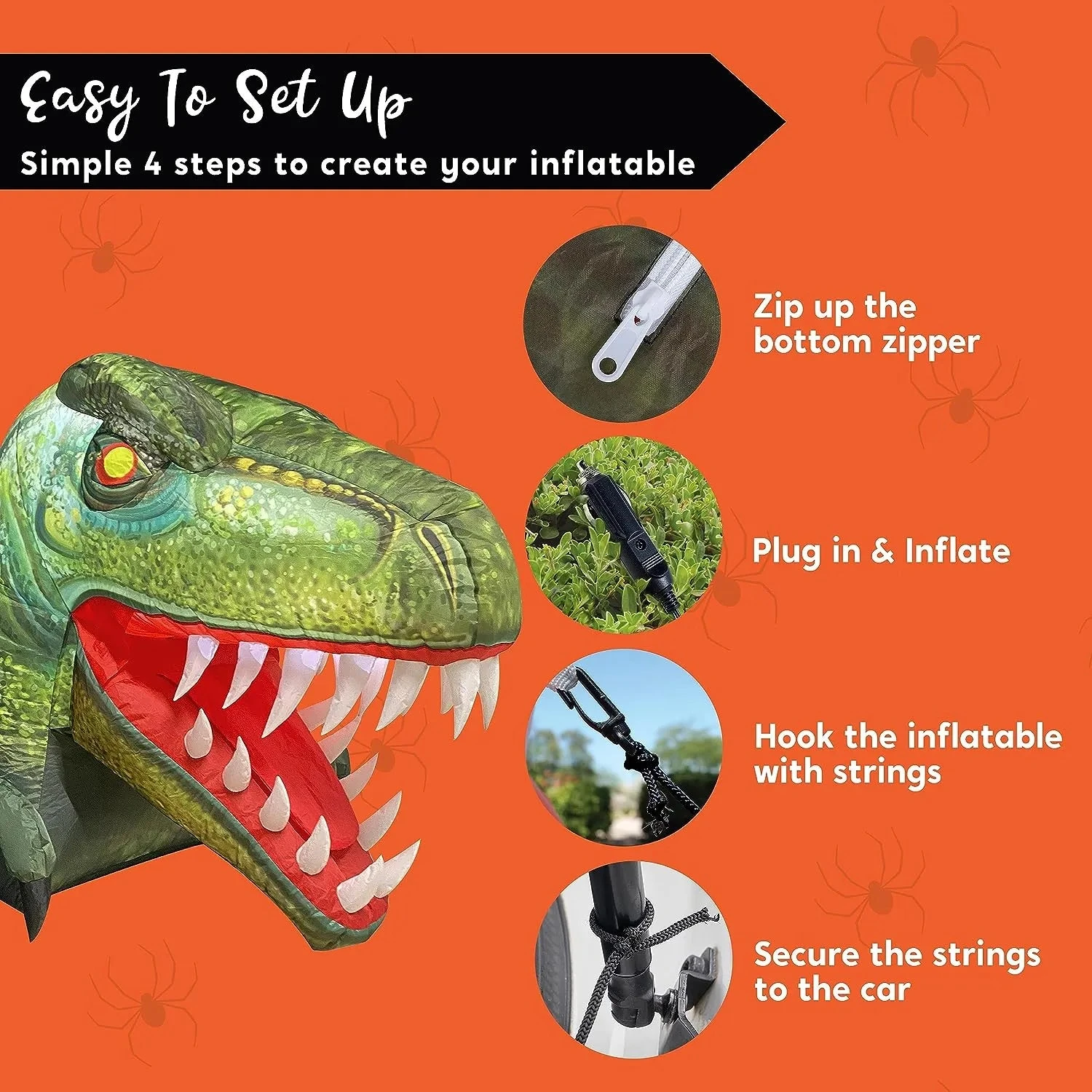 3.6ft Dinosaur Trunk Or Treat Halloween Inflatable 9 3.6ft Dinosaur Trunk Or Treat Halloween Inflatable - Image 7