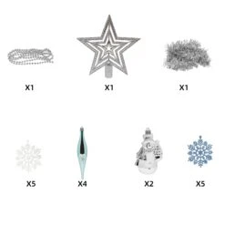 110 Pcs Blue, White, And Silver Christmas Ornaments 12 110 Pcs Blue, White, And Silver Christmas Ornaments -Halloween Decorations Store 30263 2