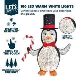 3 FT Collapsible Penguin LED Yard Light -Halloween Decorations Store 30702 callout