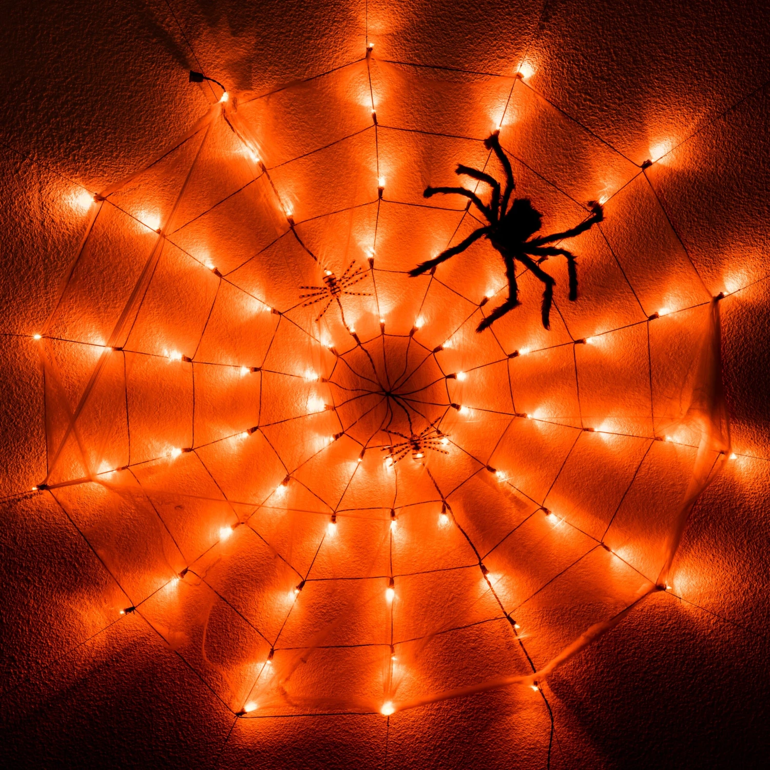 60in Light-up Orange Spider Web