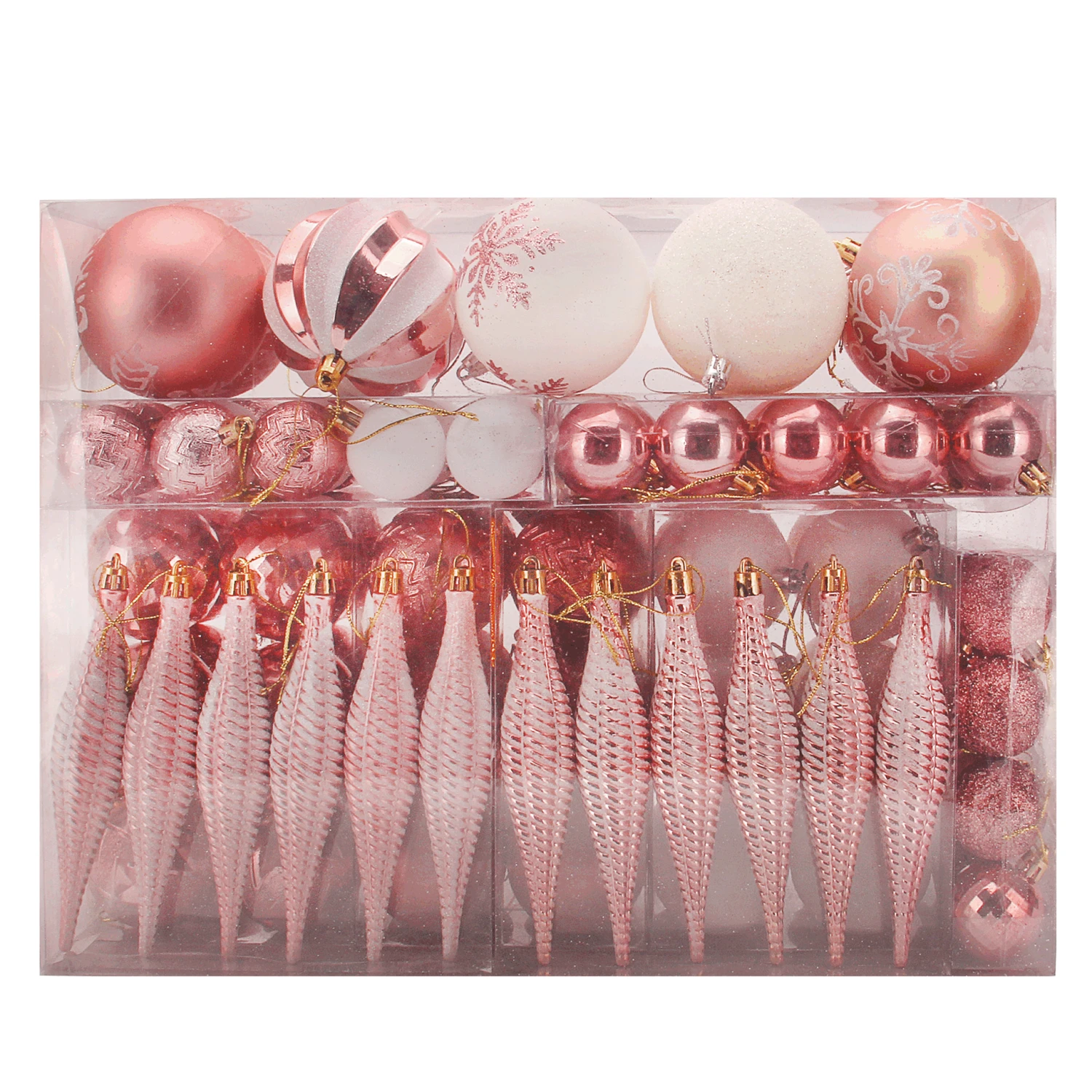 Blue & White Christmas Ornaments, 133 Pcs