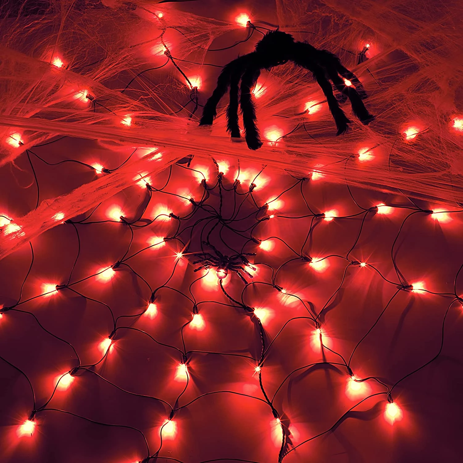 60in Light-up Orange Spider Web - Image 5