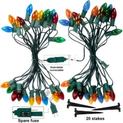 Christmas Multicolored Pathway Marker String Lights - 24pcs -Halloween Decorations Store 47 4953af66 8c15 4fa7 bfdf 119d181f151c