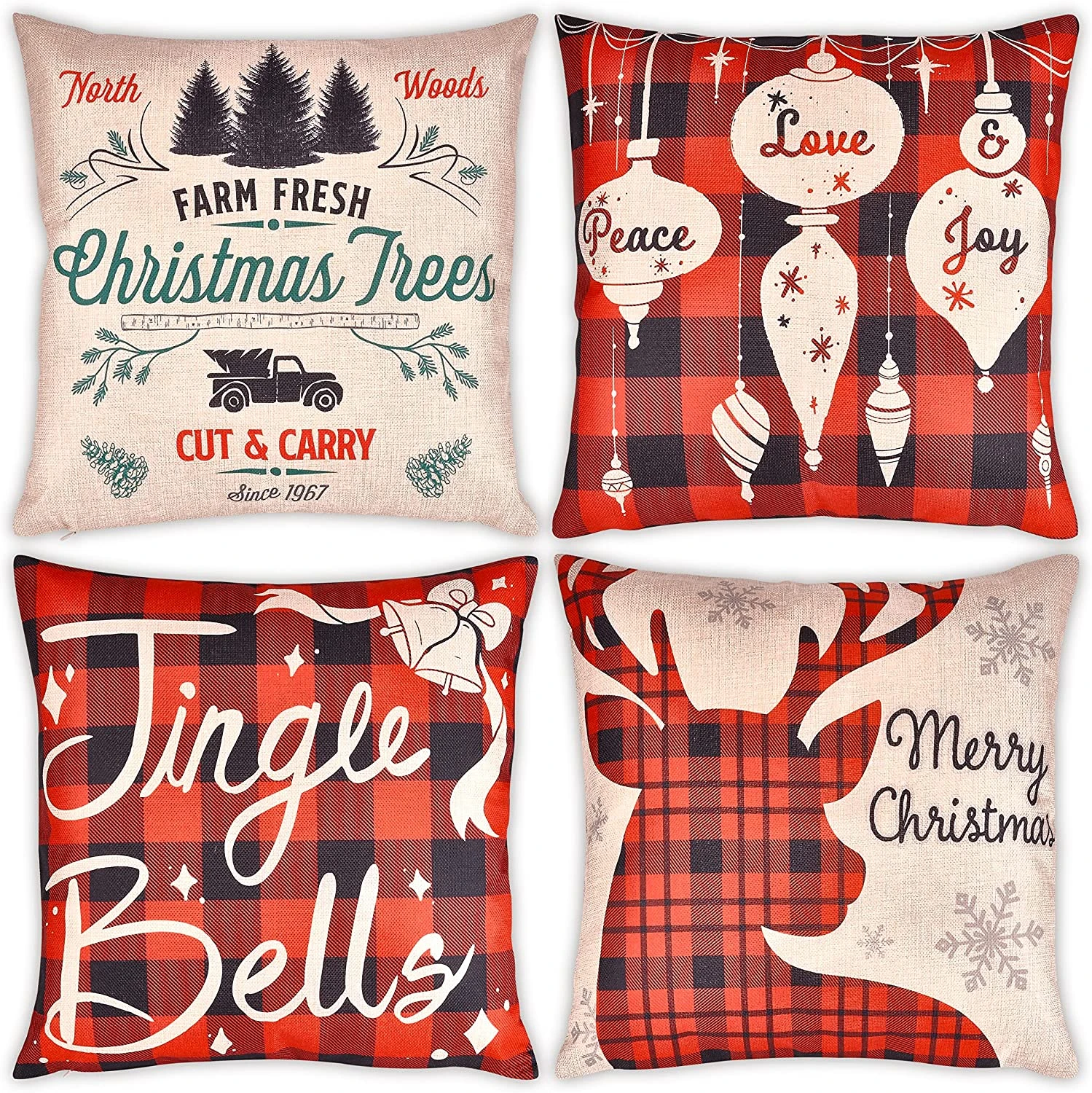Christmas Buffalo Pillow Covers 3 Christmas Buffalo Pillow Covers