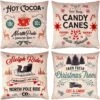 Christmas Pillow Covers, 4 Pcs