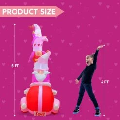 6 FT Tall Inflatable Stacking Gnomes With LED Lights -Halloween Decorations Store 6 ft Tall Stacking Gnomes 7 result