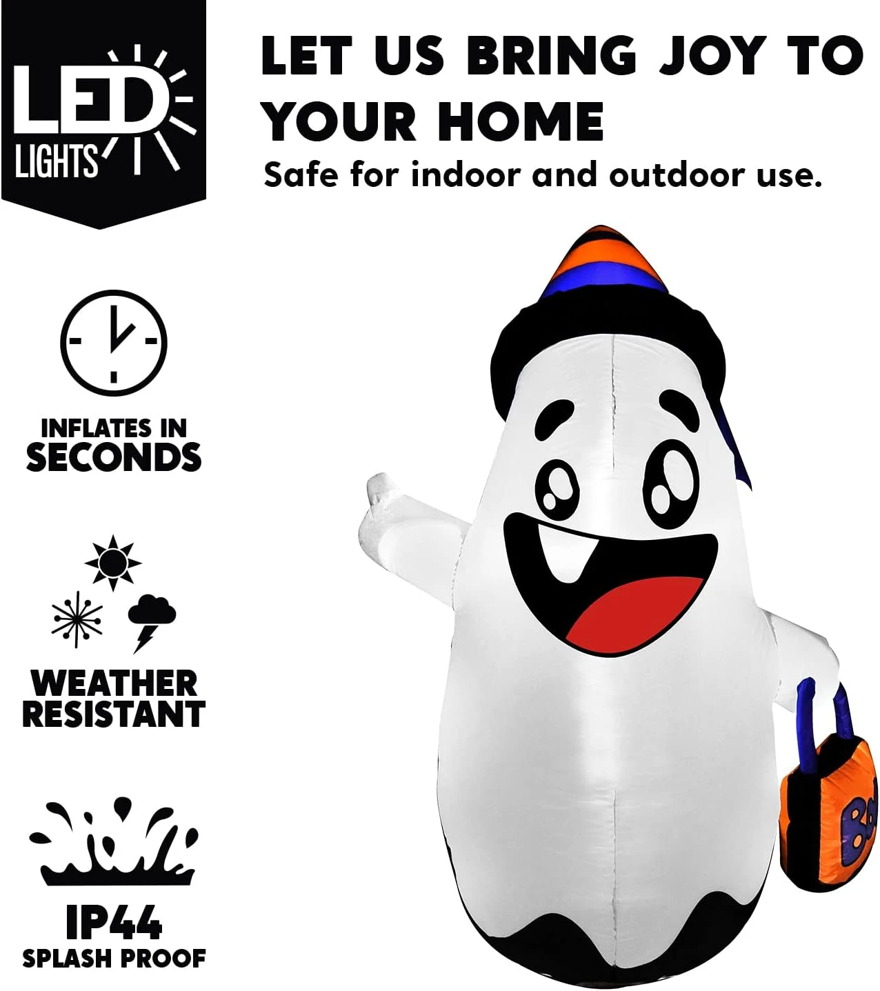 5 FT Halloween Inflatable Cute Wicked Ghost - Image 3