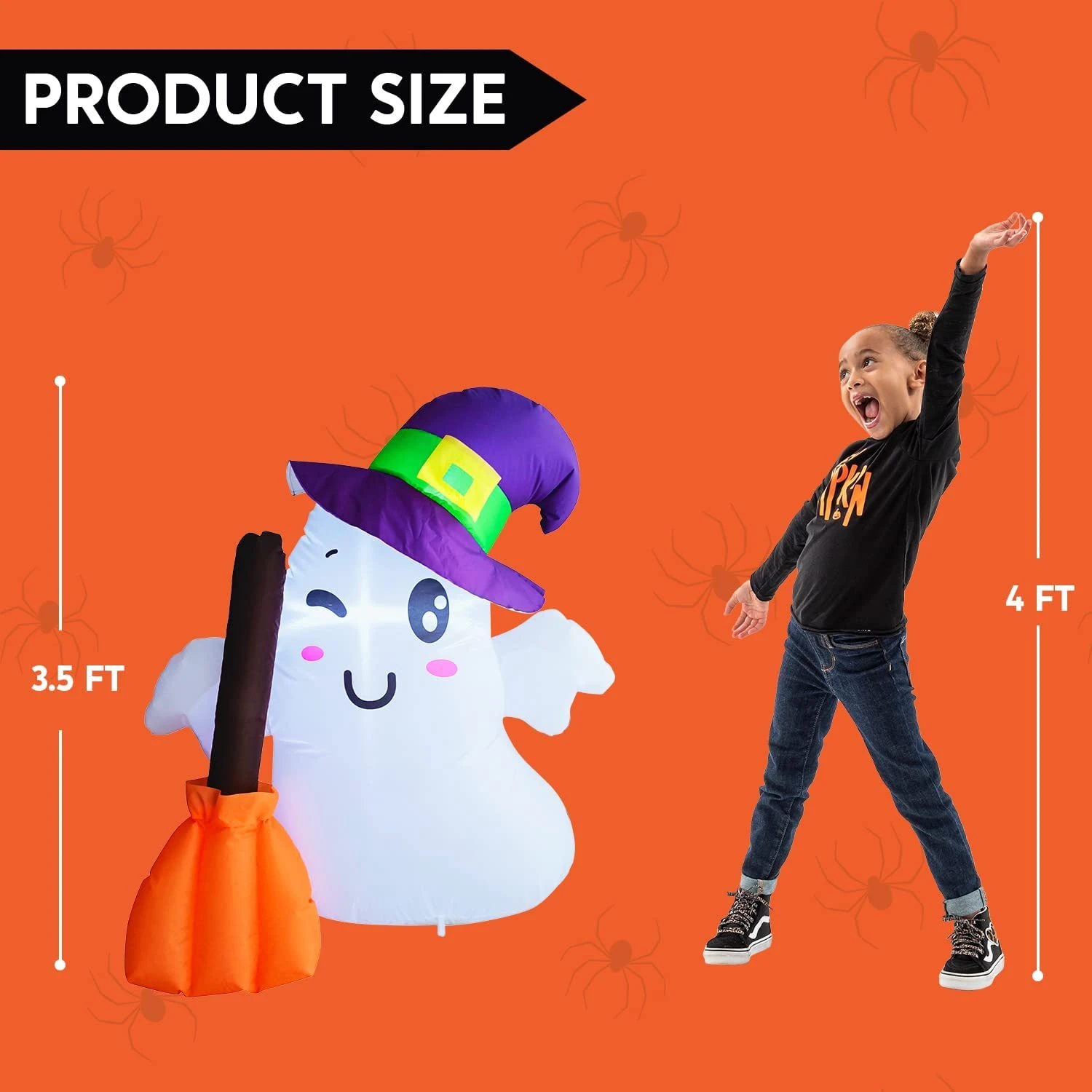 Halloween Wizard Cute Ghost Inflatable With Build-in LEDs - Image 5