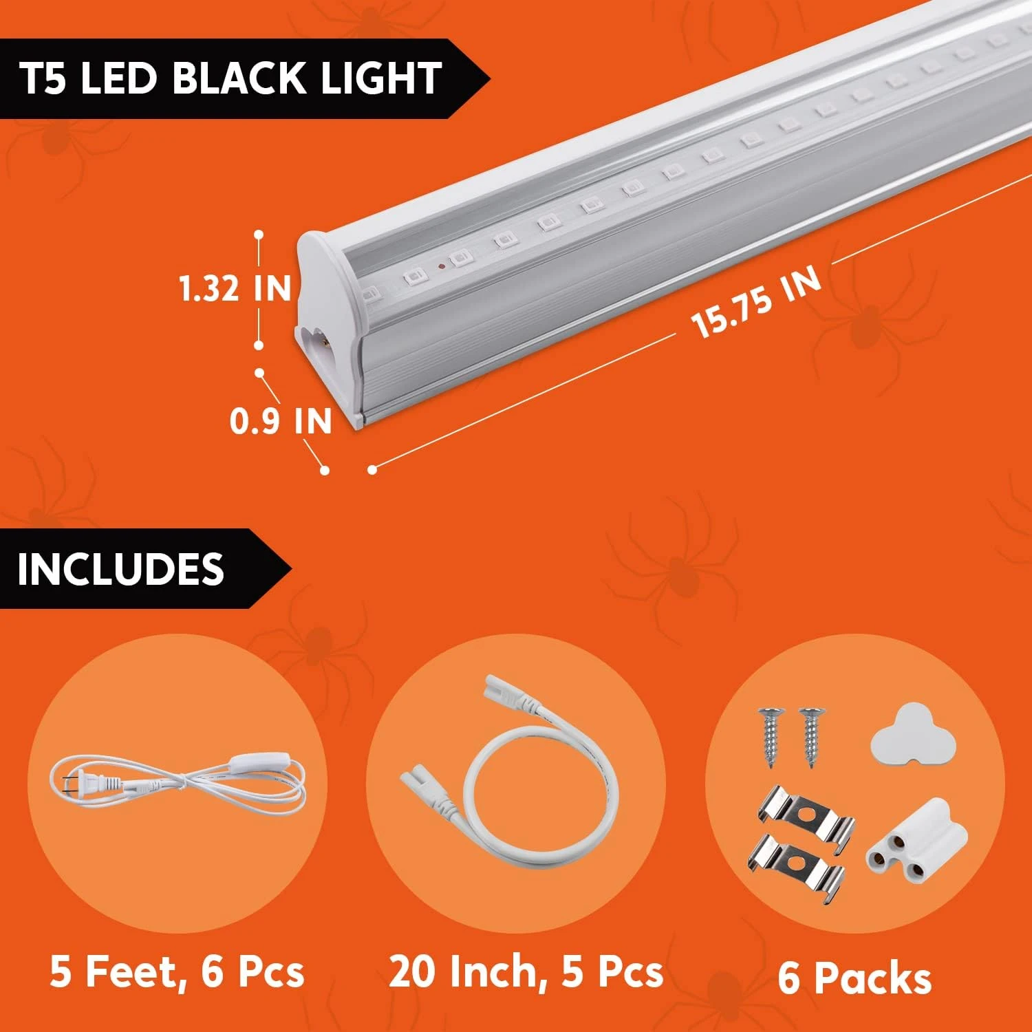 6Pcs 9W LED Black Light White Bar 1.3ft - Image 6