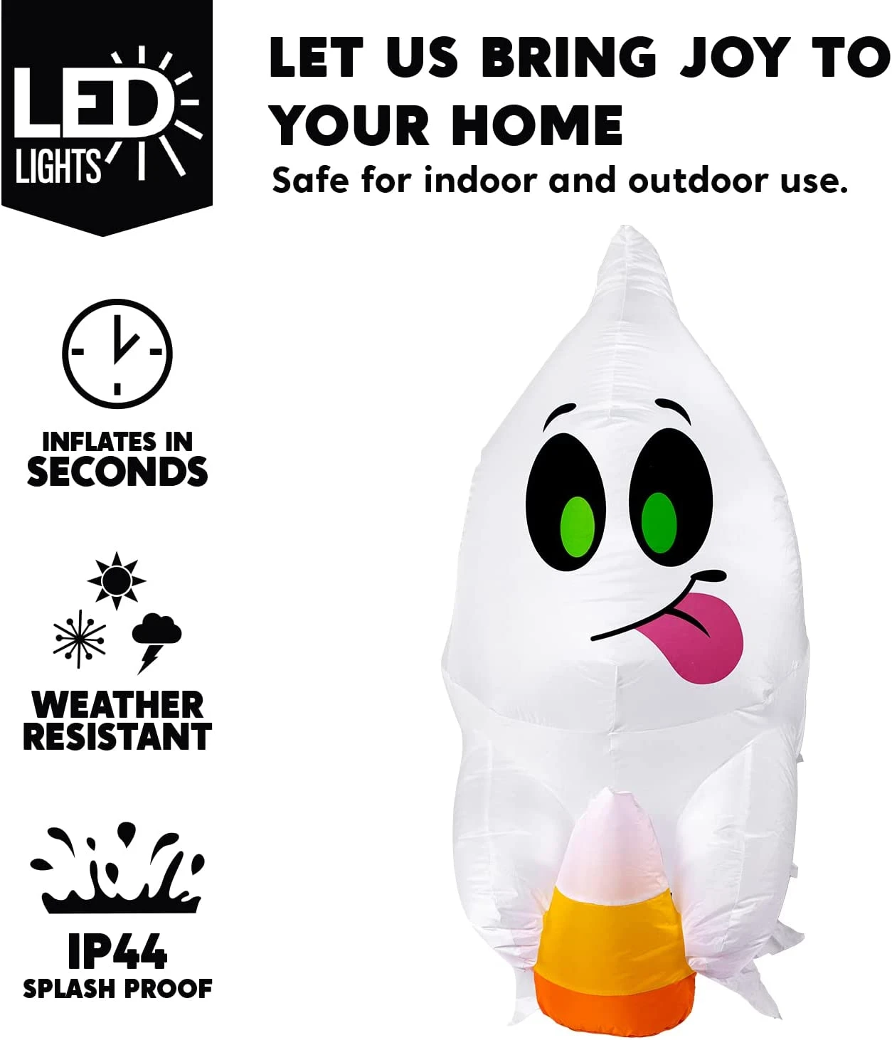 4ft Halloween Ghost With Candy Broke Out From Window - Image 3