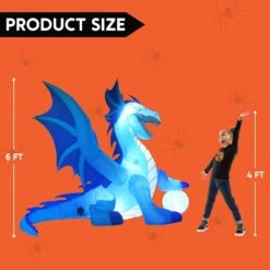 6 FT Tall Halloween Inflatable Sitting Ice Dragon With Globe -Halloween Decorations Store 61Ya1TVL5xL. AC SL1500