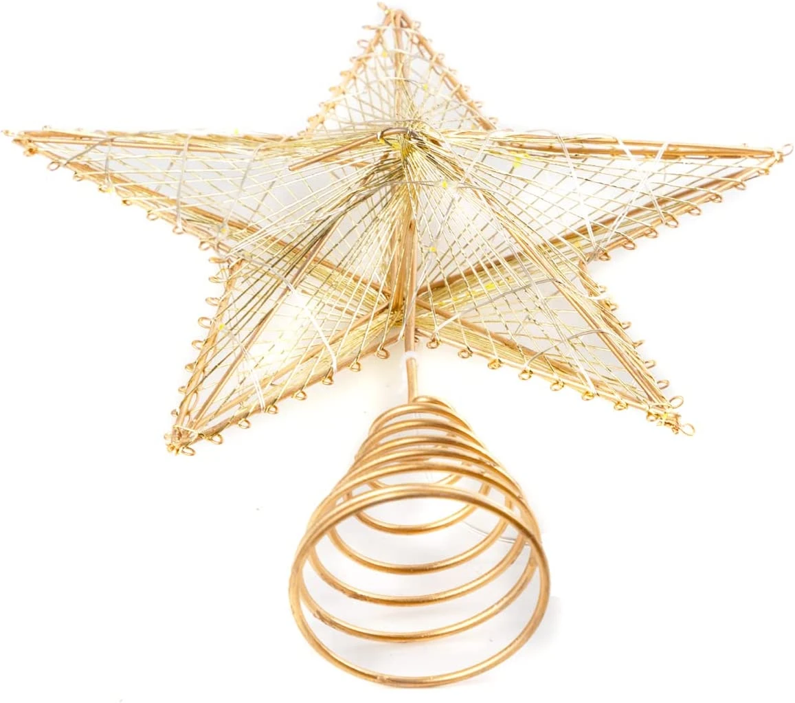 Christmas Tree Toppers, Gold Star Tree Topper Lighted With Warm White LED Lights - Image 6