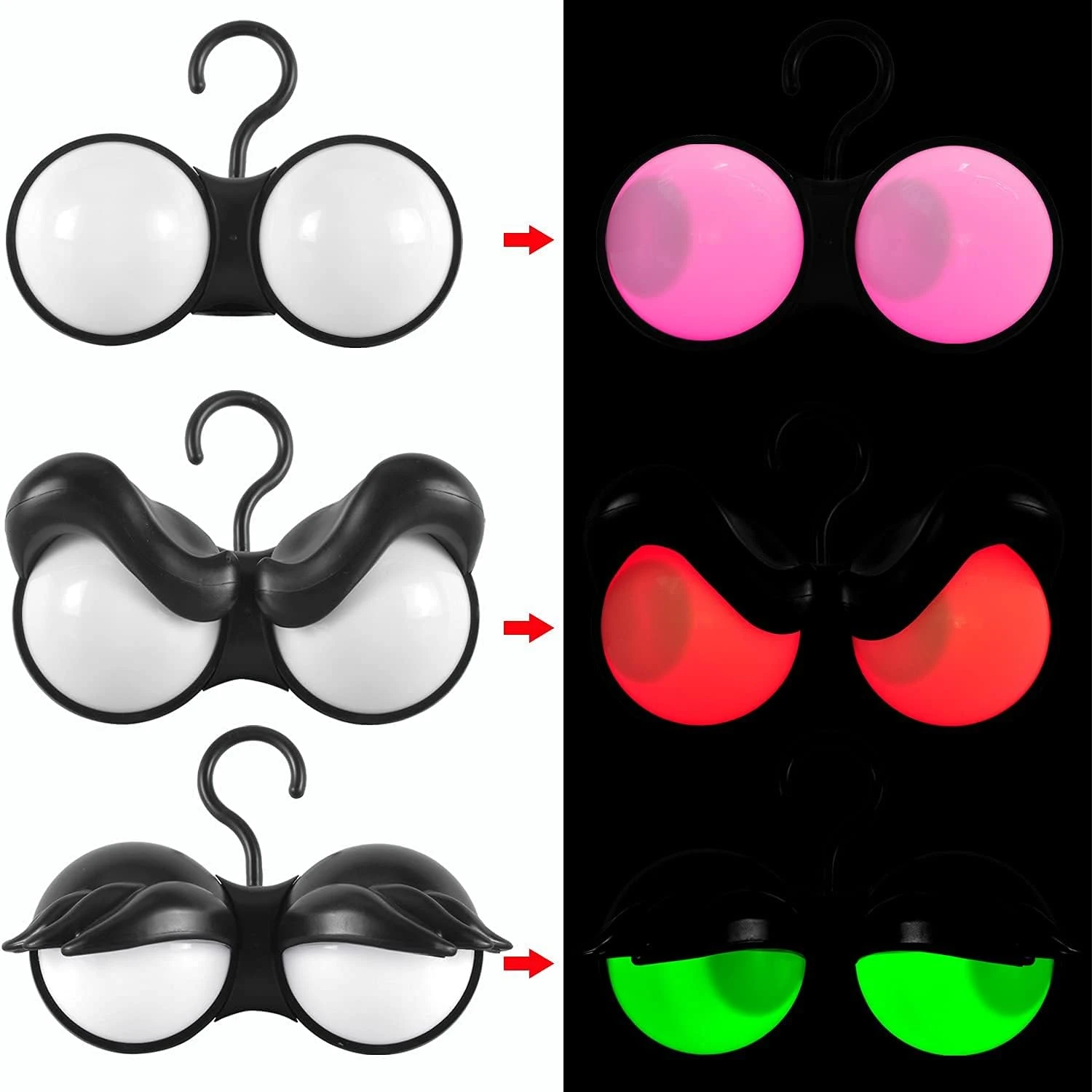 Flashing Peeping Eyes Lights 3 Pack - Red, Green, Purple - Image 2