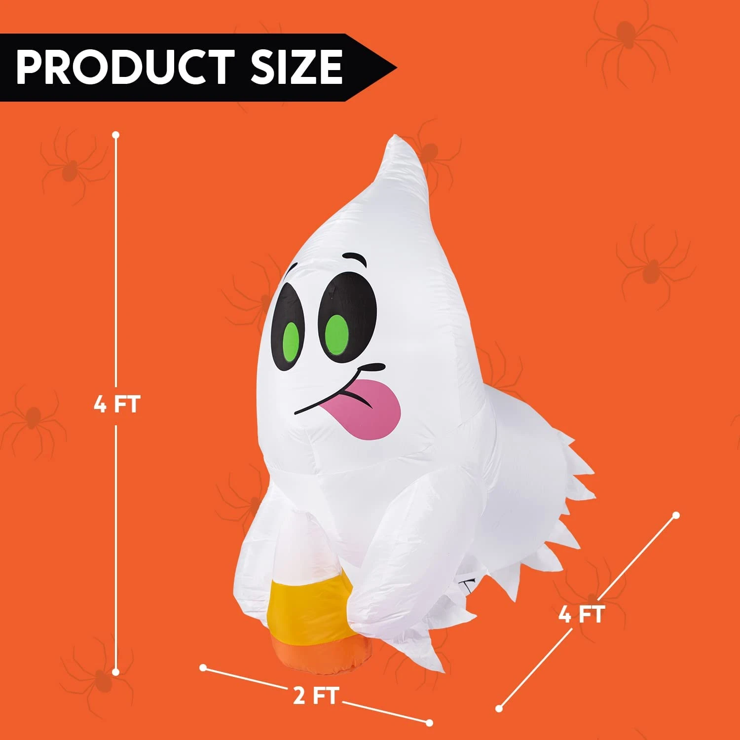 4ft Halloween Ghost With Candy Broke Out From Window - Image 5