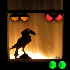 Flashing Peeping Eyes Lights 3 Pack - Red, Green, Orange -Halloween Decorations Store 61rqjovljoL. AC SL1500