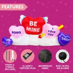 Large Long Hearts Patch Valentine Inflatable (6 Ft) -Halloween Decorations Store 6ft Large Long Hearts Patch Valentines Inflatable 6 result