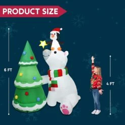 Large Polar Bear Christmas Tree Inflatable (6 Ft) -Halloween Decorations Store 710qmGPapTL. AC SL1500 1