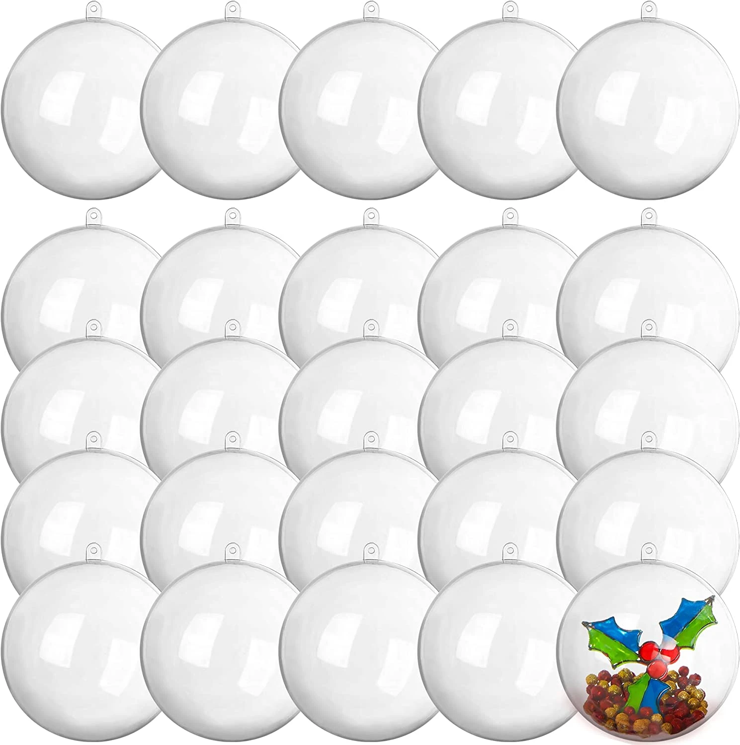 20Pcs Clear Plastic Ball Ornaments 2.76in - Image 8