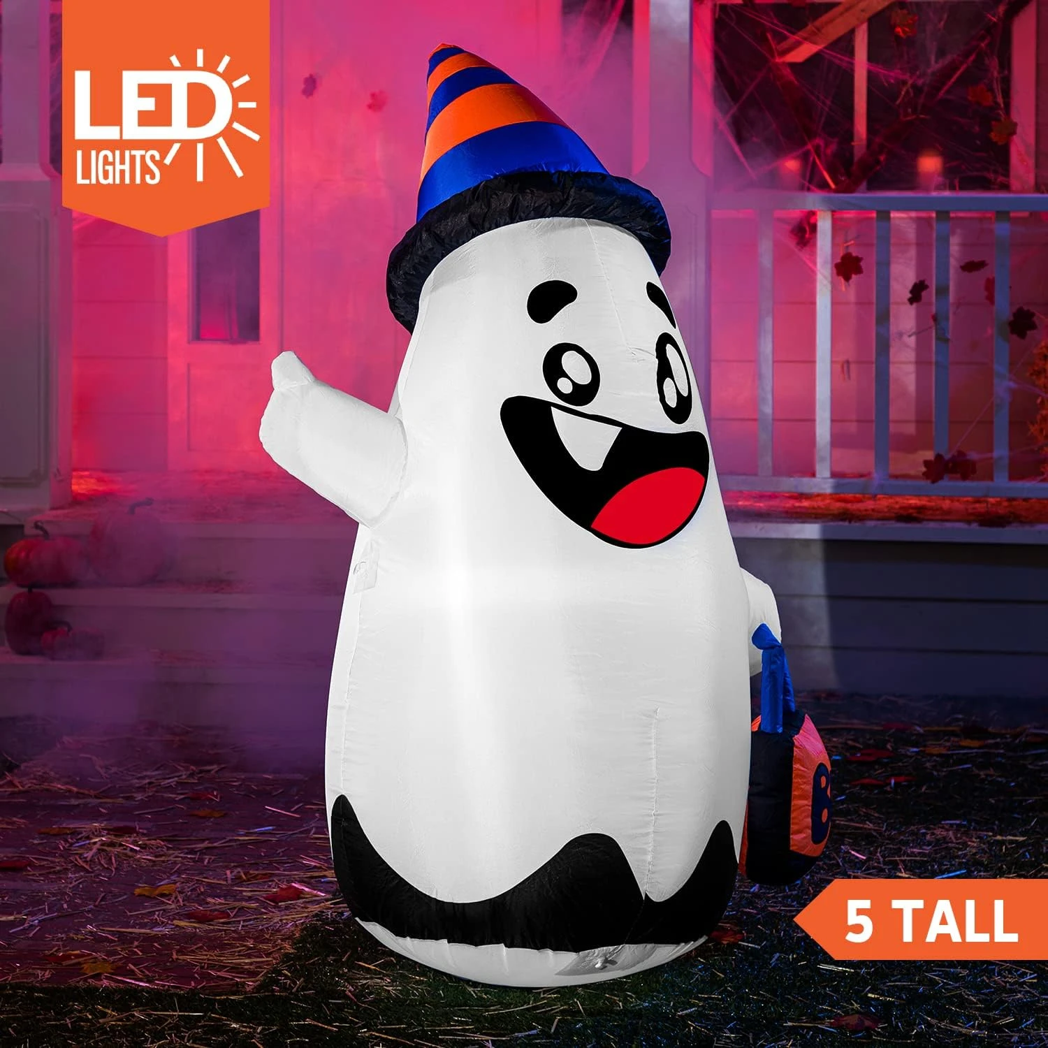 5 FT Halloween Inflatable Cute Wicked Ghost - Image 2