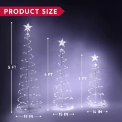 Lighted Spiral Christmas Tree Set LED Cool White - 3 Pcs -Halloween Decorations Store 713Wj00qK2L. AC SL1500