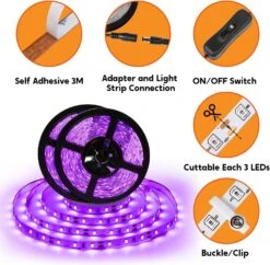 32.8ft LED Black Light Strip Kit With Blacklight Reactive UV Tape 13 32.8ft LED Black Light Strip Kit With Blacklight Reactive UV Tape -Halloween Decorations Store 713iFEPc0nL. AC SL1500