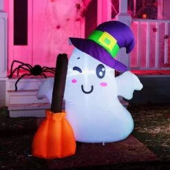 Halloween Wizard Cute Ghost Inflatable With Build-in LEDs