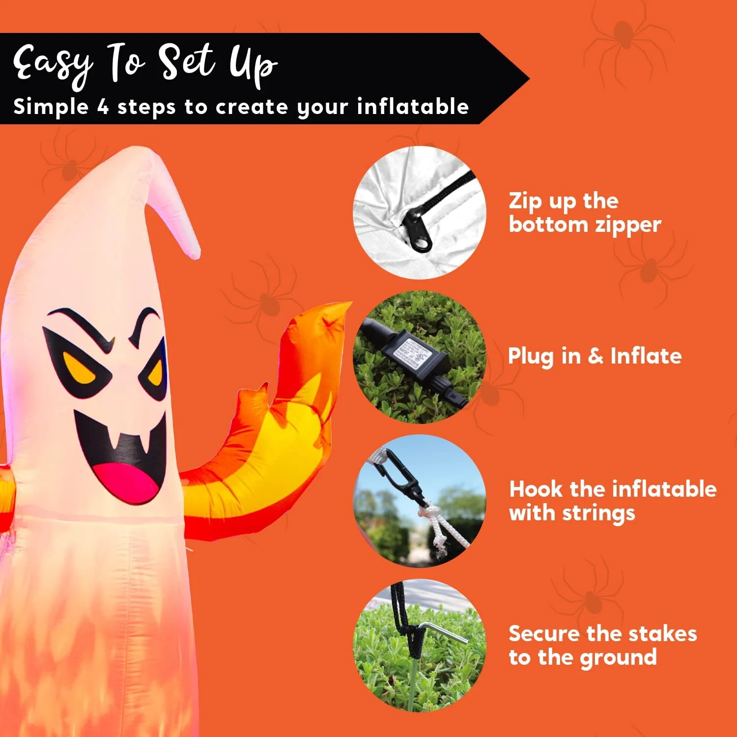 8ft Halloween Flaming Hand Ghost With Fire Light 9 8ft Halloween Flaming Hand Ghost With Fire Light - Image 7