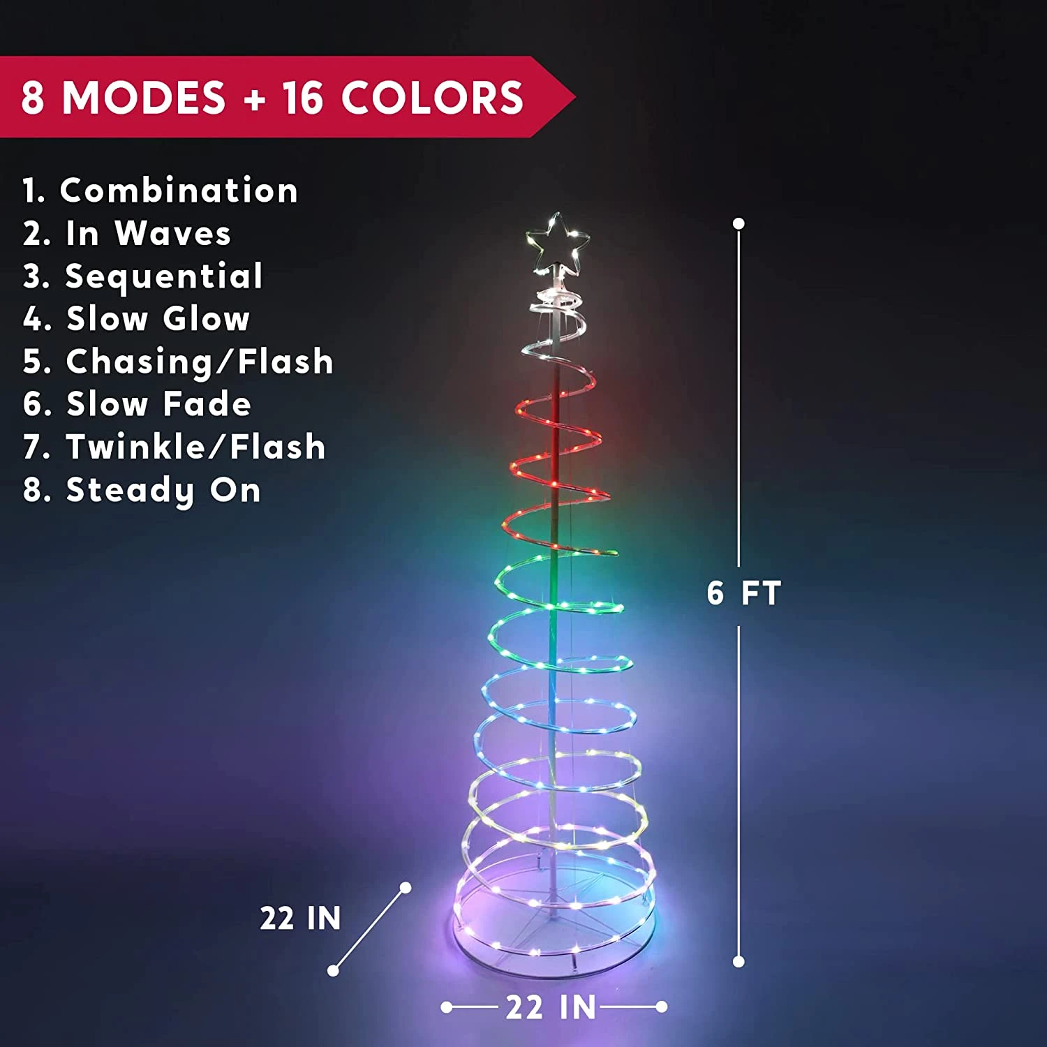 6ft Smart Animated Lightshow Spiral Christmas Tree 8 6ft Smart Animated Lightshow Spiral Christmas Tree - Image 6