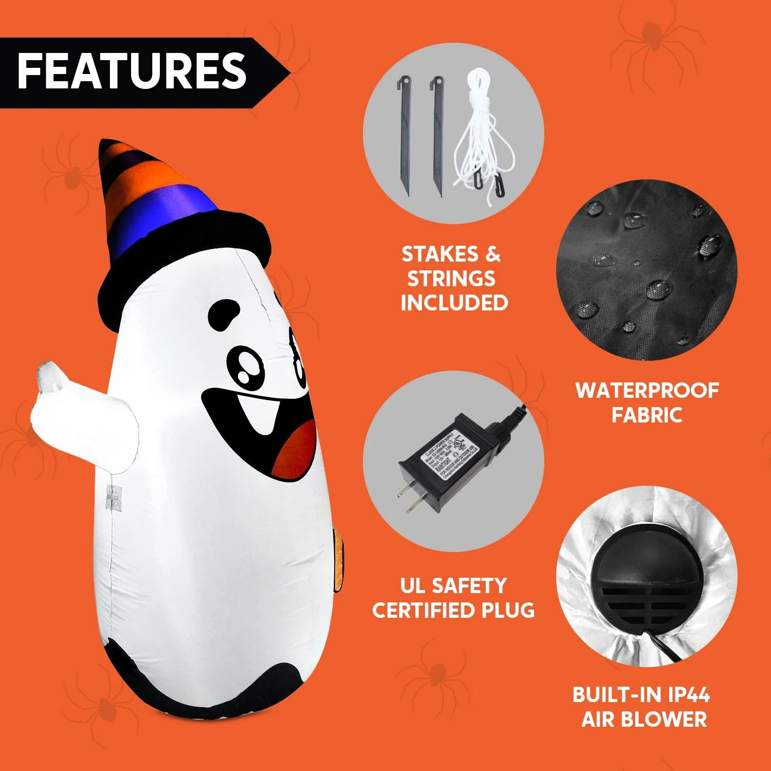 5 FT Halloween Inflatable Cute Wicked Ghost - Image 6