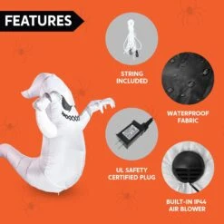 5ft Halloween Inflatable Hanging Boogie Ghost -Halloween Decorations Store 71FNU2YFn0L. AC SL1500