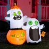 5ft Halloween Naughty Ghost With Pumpkin Cap And A Gift Bag