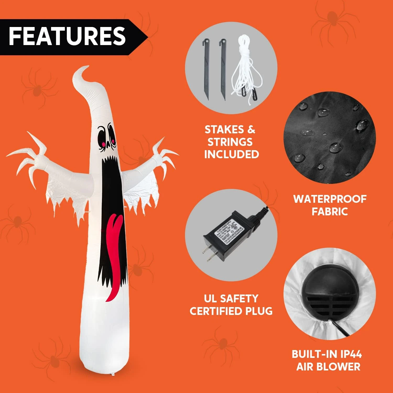 12 Ft Tall Giant Ghost Halloween Inflatable - Image 6