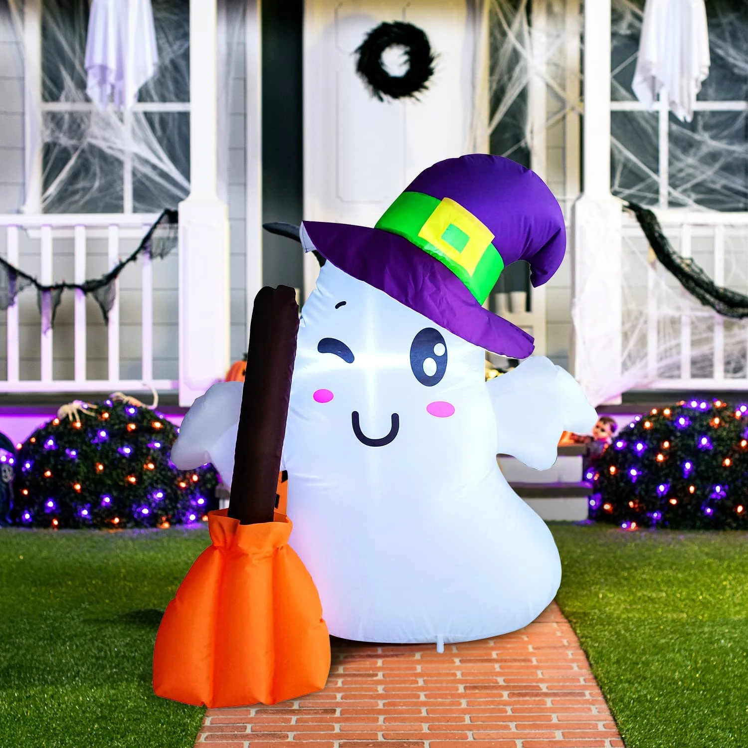 Halloween Wizard Cute Ghost Inflatable With Build-in LEDs - Image 4