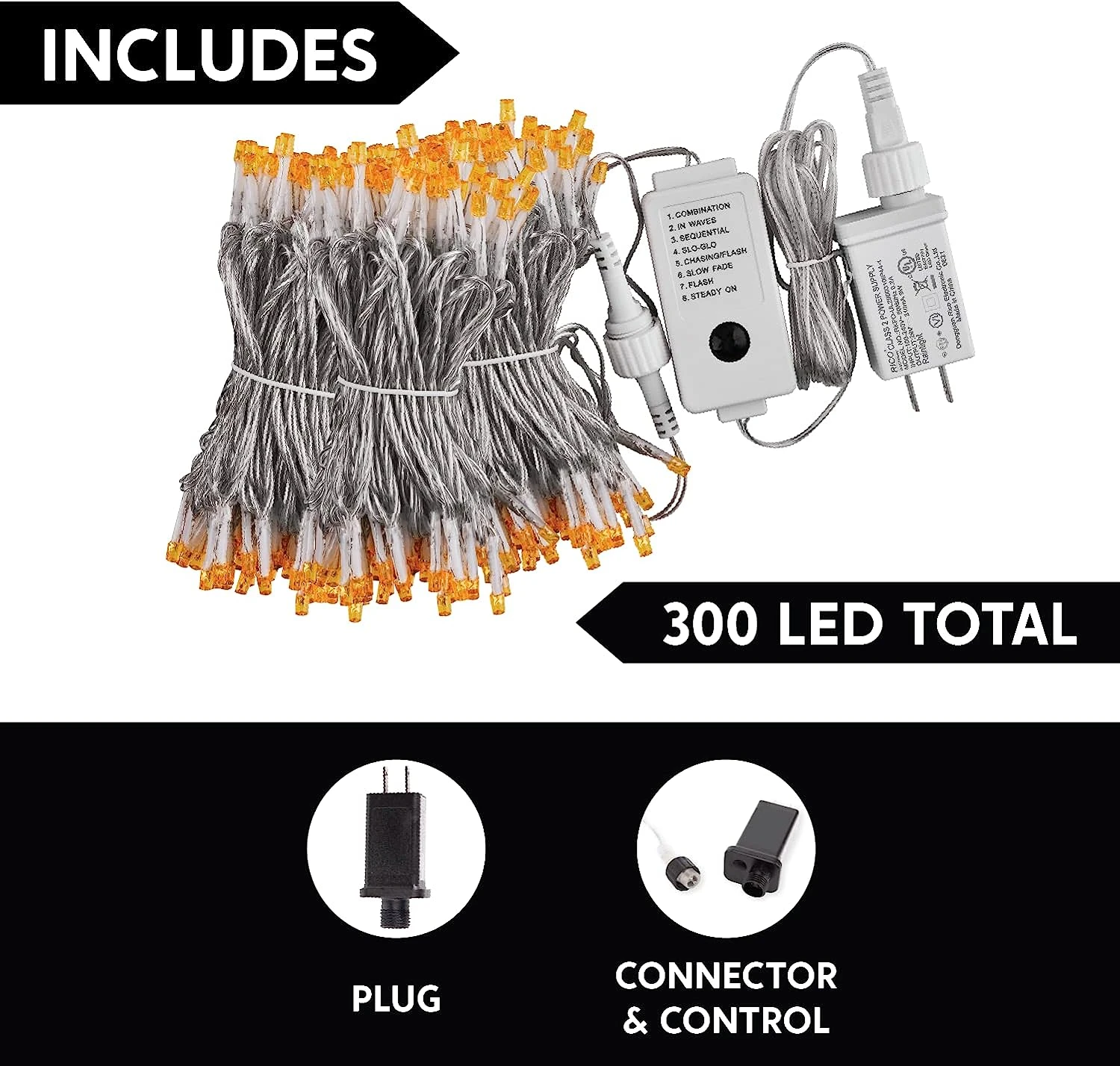 108.6 FT Orange LED String Lights - Image 2