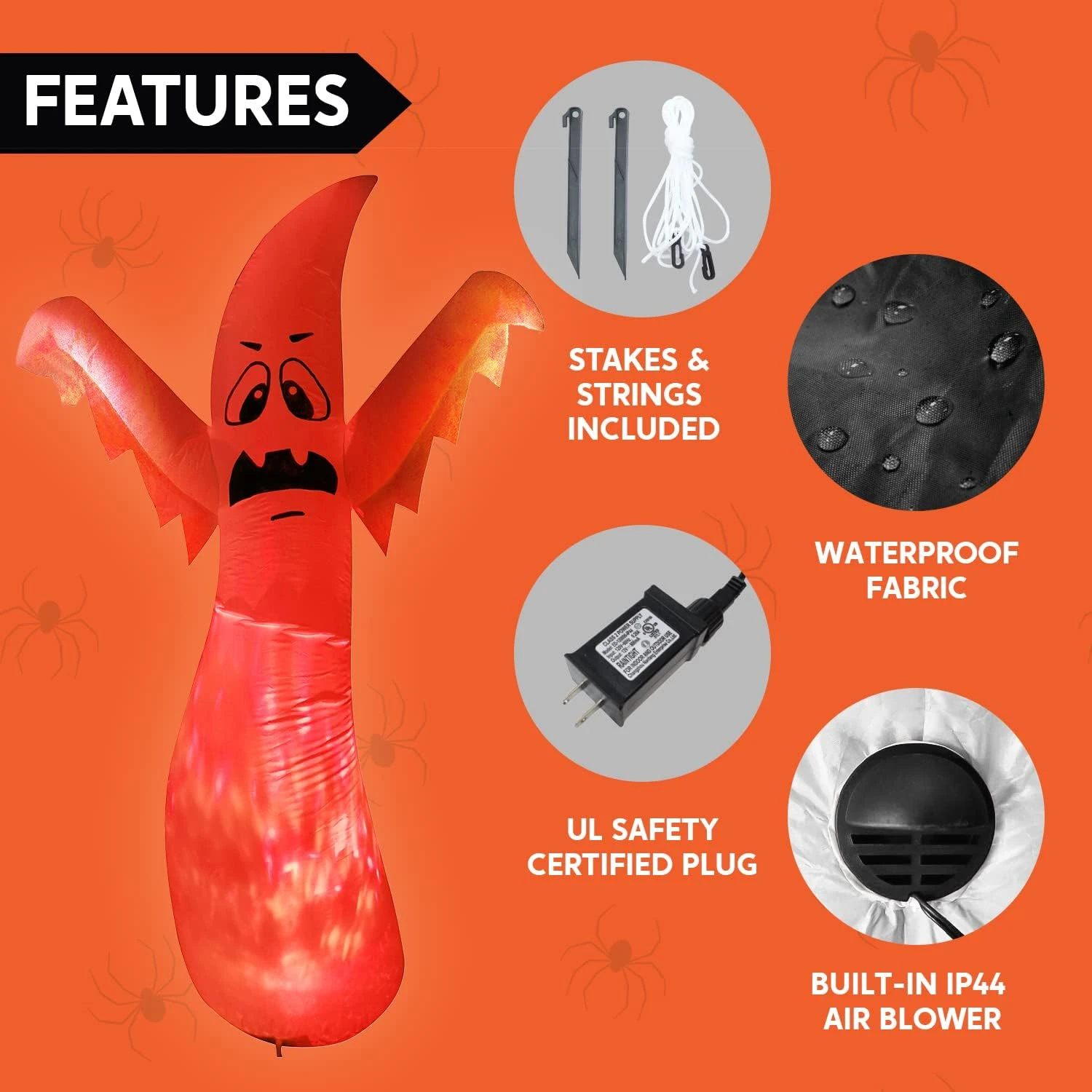 3 In 1 Halloween Cute Ghosts Inflatable - 6ft 5ft & 4ft - Image 6