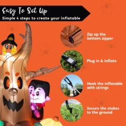 Large Scary Tree With Colorful Neon Light Mushrooms Inflatable (6 Ft) -Halloween Decorations Store 71Ksa uEovL. AC SL1500