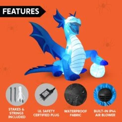 6 FT Tall Halloween Inflatable Sitting Ice Dragon With Globe -Halloween Decorations Store 71PUtxpFK4L. AC SL1500