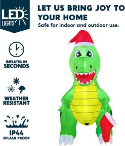 6 FT Tall Inflatable Dinosaur Holding A Christmas Stocking With Build-in LEDs 13 6 FT Tall Inflatable Dinosaur Holding A Christmas Stocking With Build-in LEDs -Halloween Decorations Store 71PmqdaLcCL. AC SL1500