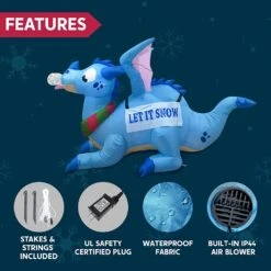 6 FT Long Inflatable Blue Dragon With Snowflake With Build-in LEDs 14 6 FT Long Inflatable Blue Dragon With Snowflake With Build-in LEDs -Halloween Decorations Store 71RokS7BwzL. AC SL1500