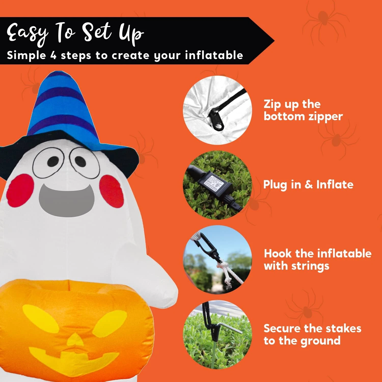 5ft Ghost With Candy Basket - Image 6