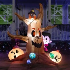 Large Scary Tree With Colorful Neon Light Mushrooms Inflatable (6 Ft) -Halloween Decorations Store 71THRSZeMmL. AC SL1500