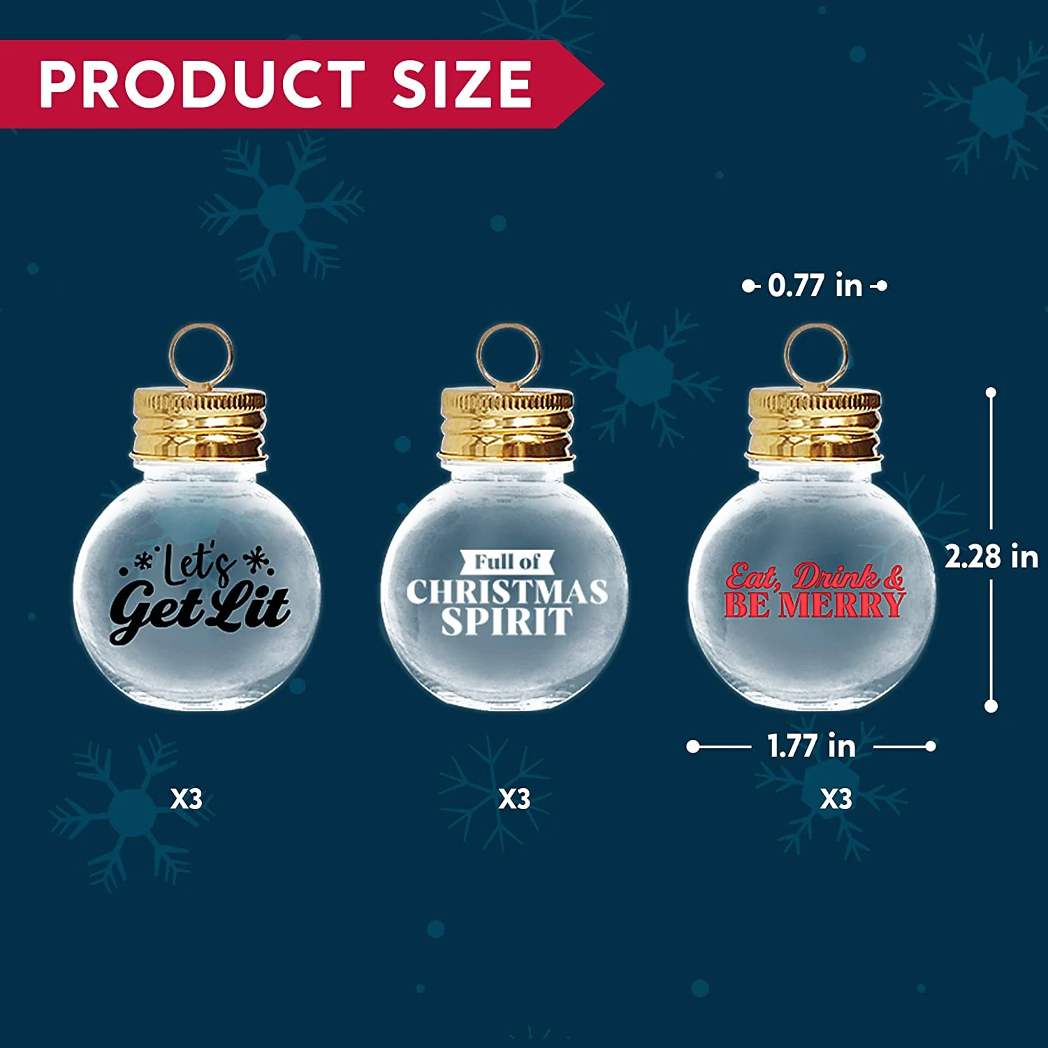 9 Pcs Boozeball Christmas Ornaments - Image 7